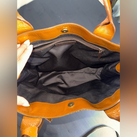 SAINT LAURENT Patent Sac Anais Tote Camel Purse - Picture 7 of 10